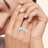 Thumbnail Image 6 of Now + Forever Lab-Grown Diamonds Round & Emerald-Cut Anniversary Ring 2 ct tw 14K White Gold