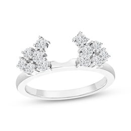 Now + Forever Diamond Cluster Enhancer Ring 3/4 ct tw 14K White Gold