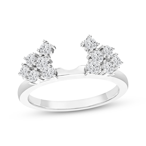 Now + Forever Diamond Cluster Enhancer Ring 3/4 ct tw 14K White Gold