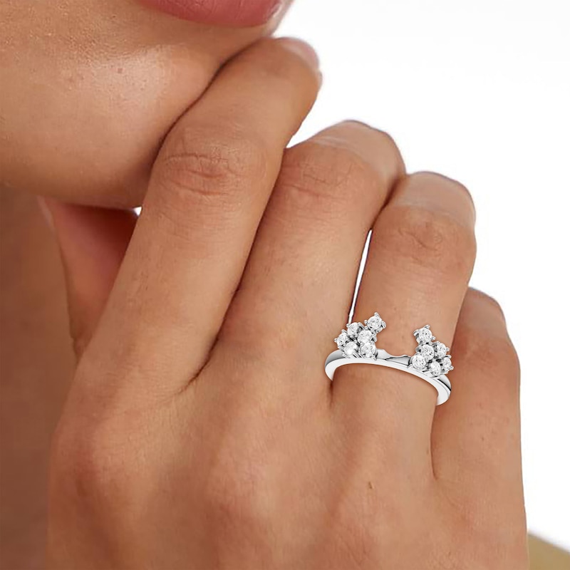 Main Image 5 of Now + Forever Diamond Cluster Enhancer Ring 3/4 ct tw 14K White Gold
