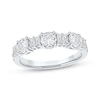 Thumbnail Image 1 of Now + Forever Lab-Grown Diamonds Round & Baguette-Cut Anniversary Ring 1 ct tw 14K White Gold