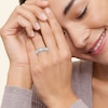 Thumbnail Image 5 of Now + Forever Lab-Grown Diamonds Round & Baguette-Cut Anniversary Ring 1 ct tw 14K White Gold