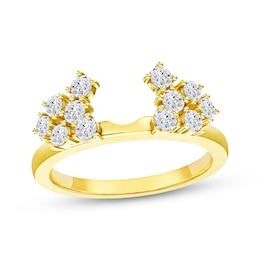 Now + Forever Diamond Cluster Enhancer Ring 3/4 ct tw 14K Yellow Gold