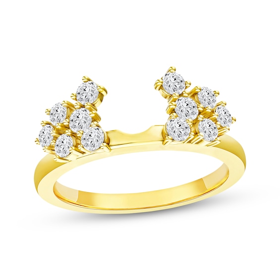 Now + Forever Diamond Cluster Enhancer Ring 3/4 ct tw 14K Yellow Gold