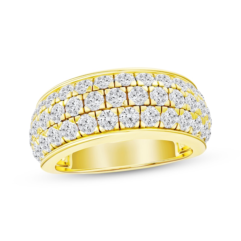 Main Image 1 of Now + Forever Lab-Grown Diamonds Three-Row Anniversary Ring 2 ct tw 14K Yellow Gold