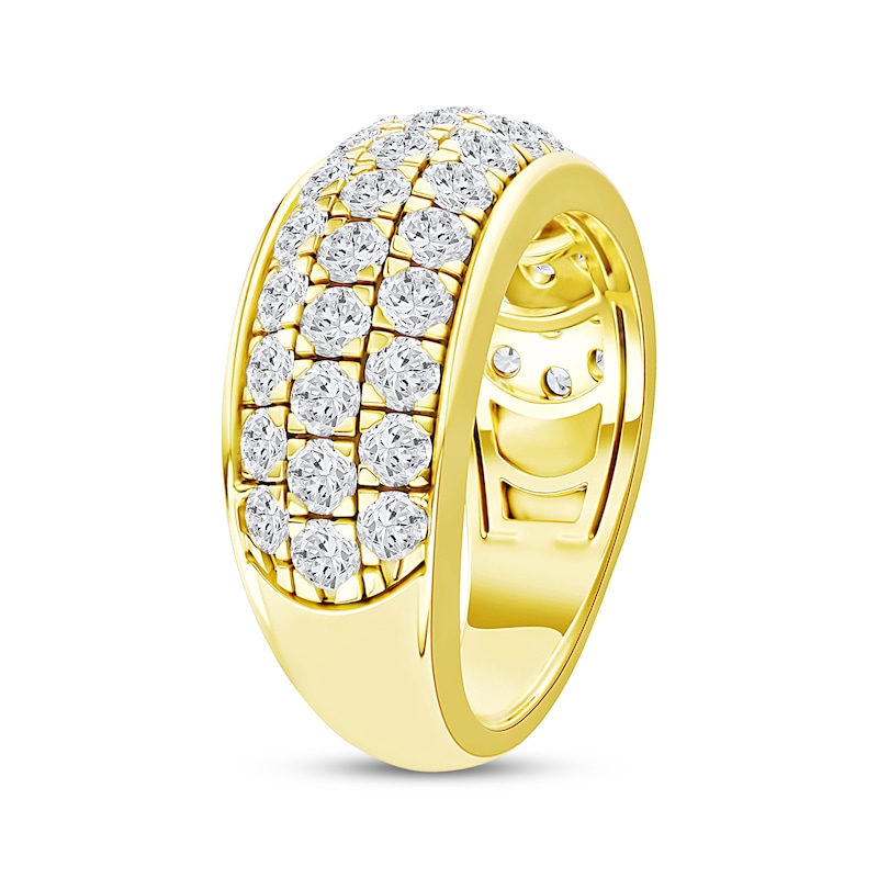Main Image 2 of Now + Forever Lab-Grown Diamonds Three-Row Anniversary Ring 2 ct tw 14K Yellow Gold