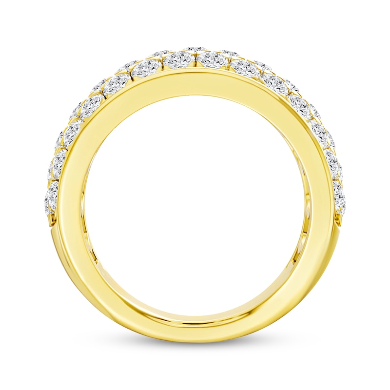 Main Image 3 of Now + Forever Lab-Grown Diamonds Three-Row Anniversary Ring 2 ct tw 14K Yellow Gold