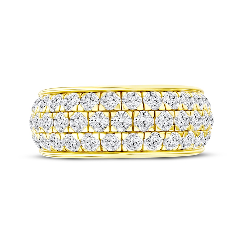 Main Image 4 of Now + Forever Lab-Grown Diamonds Three-Row Anniversary Ring 2 ct tw 14K Yellow Gold