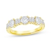Thumbnail Image 1 of Now + Forever Lab-Grown Diamonds Round & Baguette-Cut Anniversary Ring 1 ct tw 14K Yellow Gold