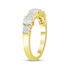 Thumbnail Image 2 of Now + Forever Lab-Grown Diamonds Round & Baguette-Cut Anniversary Ring 1 ct tw 14K Yellow Gold