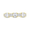 Thumbnail Image 4 of Now + Forever Lab-Grown Diamonds Round & Baguette-Cut Anniversary Ring 1 ct tw 14K Yellow Gold