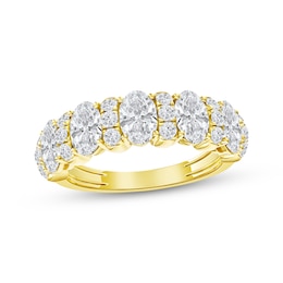 Now + Forever Lab-Grown Diamonds Oval & Round-Cut Anniversary Ring 2 ct tw 14K Yellow Gold
