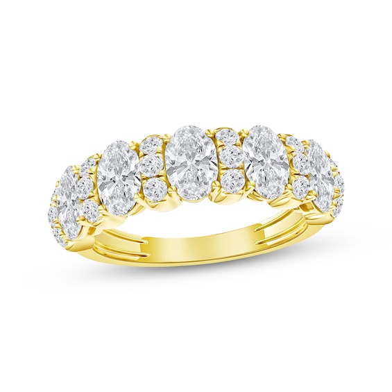 Now + Forever Lab-Grown Diamonds Oval & Round-Cut Anniversary Ring 2 ct tw 14K Yellow Gold