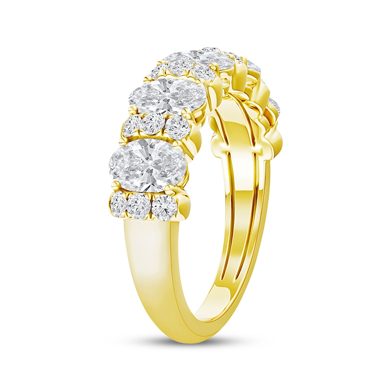 Main Image 2 of Now + Forever Lab-Grown Diamonds Oval & Round-Cut Anniversary Ring 2 ct tw 14K Yellow Gold