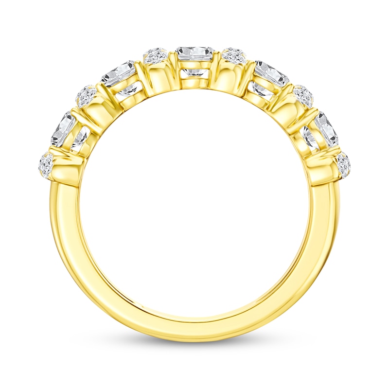 Main Image 3 of Now + Forever Lab-Grown Diamonds Oval & Round-Cut Anniversary Ring 2 ct tw 14K Yellow Gold