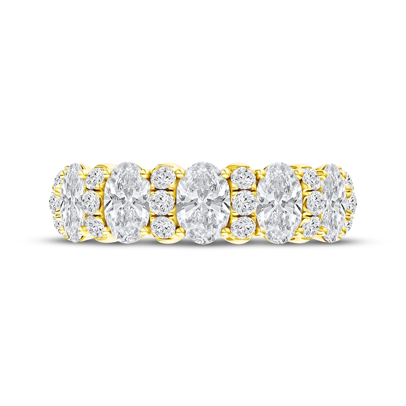 Main Image 4 of Now + Forever Lab-Grown Diamonds Oval & Round-Cut Anniversary Ring 2 ct tw 14K Yellow Gold