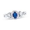 Thumbnail Image 1 of Oval-Cut Blue Lab-Created Sapphire & White Lab-Created Sapphire Ring Sterling Silver
