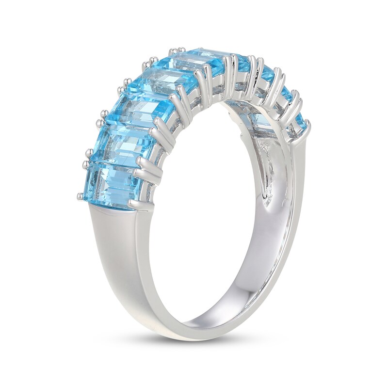 Main Image 2 of STUDIO BY KAY Baguette-Cut Swiss Blue Topaz Stackable Ring Sterling Silver