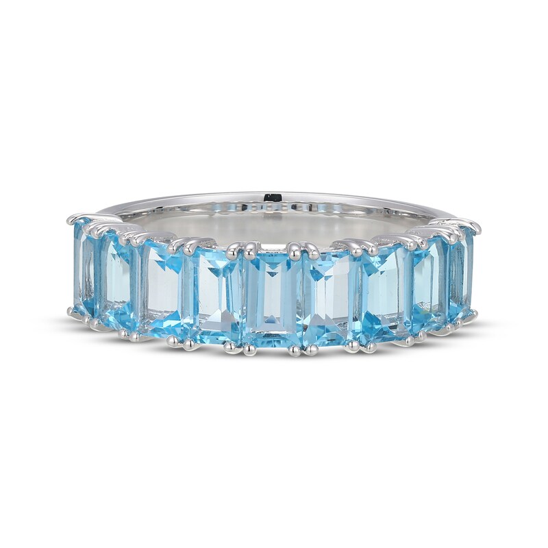 Main Image 3 of STUDIO BY KAY Baguette-Cut Swiss Blue Topaz Stackable Ring Sterling Silver