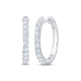 KAY Lab-Grown Diamonds Trellis Hoop Earrings 1/2 ct tw Sterling Silver