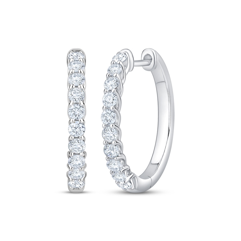 Main Image 1 of KAY Lab-Grown Diamonds Trellis Hoop Earrings 1/2 ct tw Sterling Silver