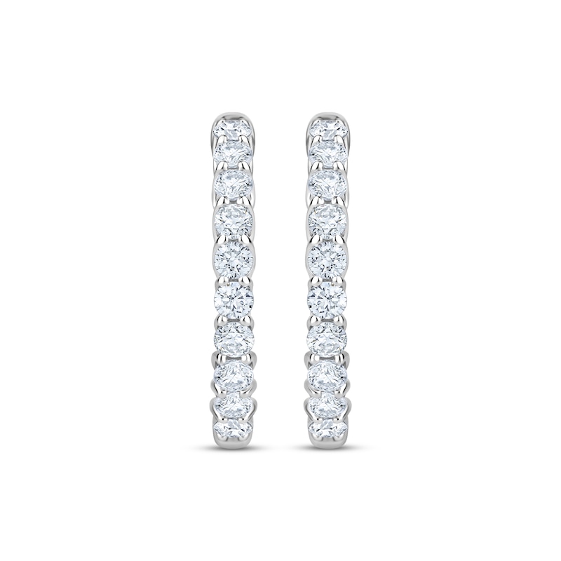 Main Image 2 of KAY Lab-Grown Diamonds Trellis Hoop Earrings 1/2 ct tw Sterling Silver