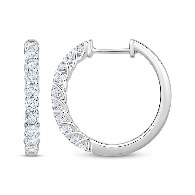 Main Image 3 of KAY Lab-Grown Diamonds Trellis Hoop Earrings 1/2 ct tw Sterling Silver