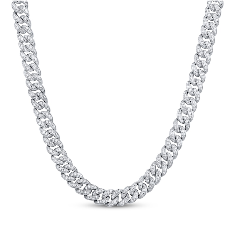 Main Image 1 of KAY Lab-Grown Diamonds Curb Chain Necklace 5 ct tw Sterling Silver 18"