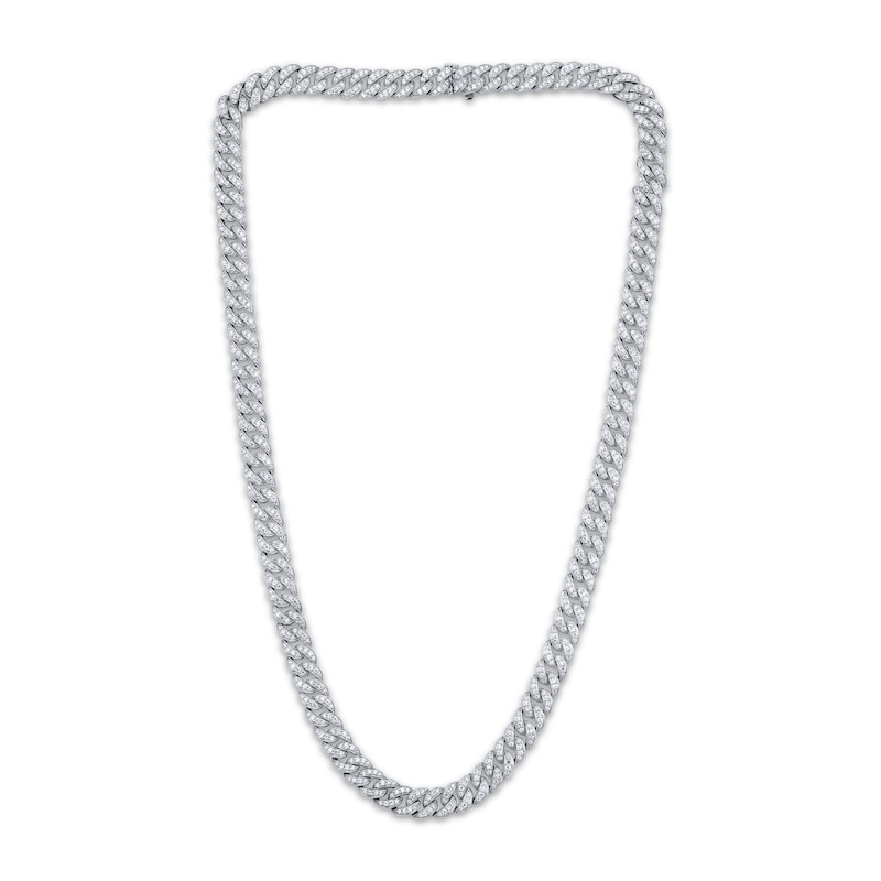 Main Image 2 of KAY Lab-Grown Diamonds Curb Chain Necklace 5 ct tw Sterling Silver 18"