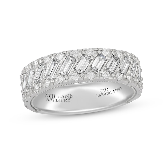 Neil Lane Men's Baguette & Round-Cut Lab-Grown Diamond Wedding Band 2 ct tw 14K White Gold