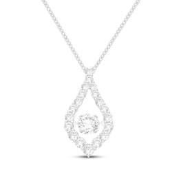 Unstoppable Love Lab-Grown Diamond Marquise Frame Necklace 3 ct tw 14K White Gold 19"