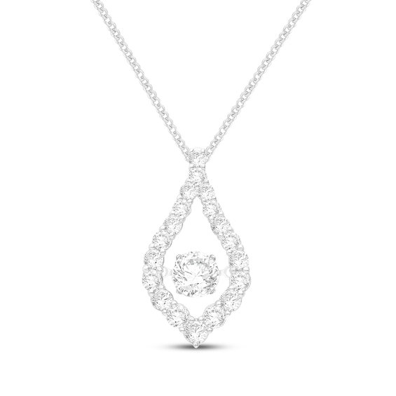 Unstoppable Love Lab-Grown Diamond Marquise Frame Necklace 3 ct tw 14K White Gold 19"