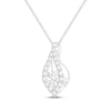 Thumbnail Image 2 of Unstoppable Love Lab-Grown Diamond Marquise Frame Necklace 3 ct tw 14K White Gold 19"