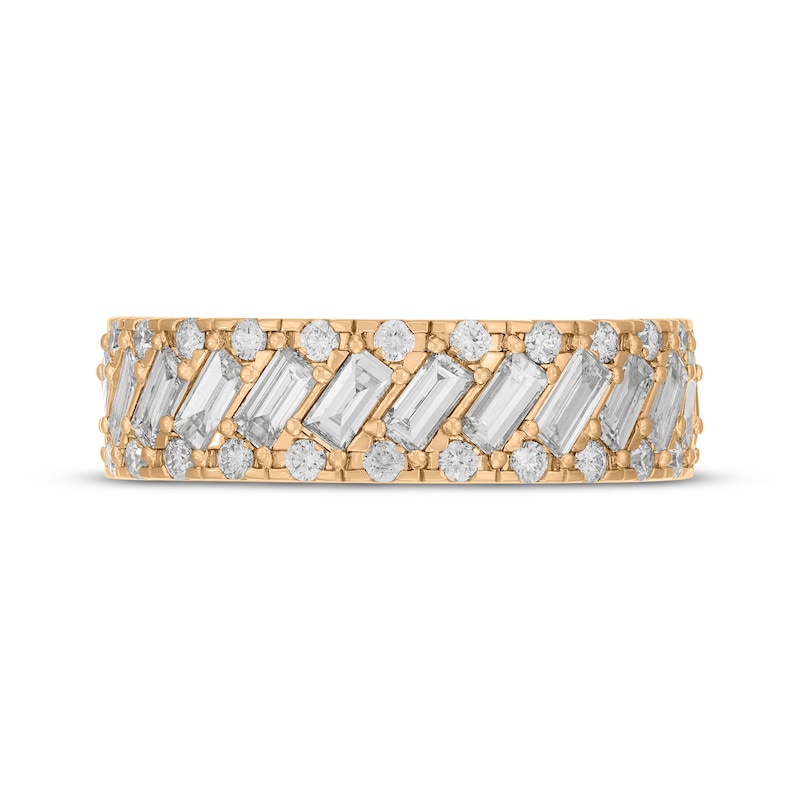 Main Image 3 of Neil Lane Men's Baguette & Round-Cut Lab-Grown Diamond Wedding Band 2 ct tw 14K Yellow Gold