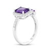 Thumbnail Image 2 of Emerald-Cut & Baguette-Cut Amethyst & White Lab-Created Sapphire Deconstructed Ring Sterling Silver