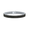Thumbnail Image 1 of Men's Black Diamond Three-Row Tennis Bracelet 3 ct tw Sterling Silver 8"