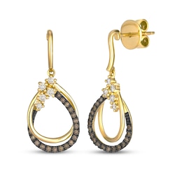 Le Vian Desert Diamonds Teardrop Frame Earrings 1/3 ct tw 14K Honey Gold