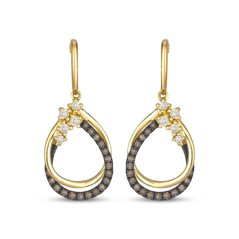 Main Image 2 of Le Vian Desert Diamonds Teardrop Frame Earrings 1/3 ct tw 14K Honey Gold
