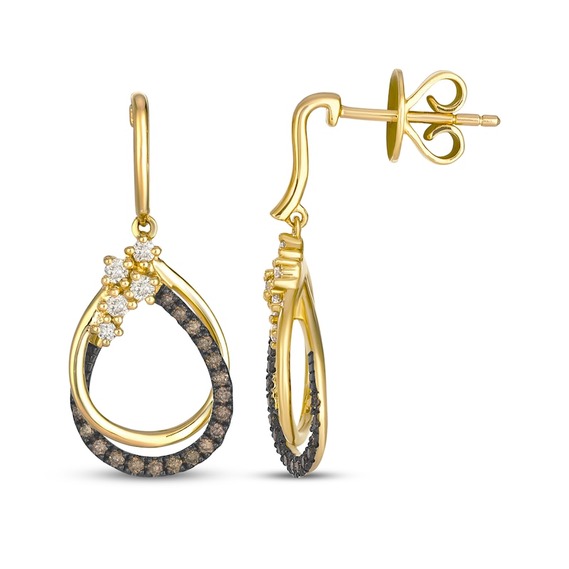 Main Image 3 of Le Vian Desert Diamonds Teardrop Frame Earrings 1/3 ct tw 14K Honey Gold