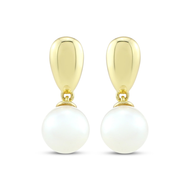 Main Image 2 of STUDIO BY KAY Cultured Pearl Drop Earrings 24K Yellow Gold Vermeil Sterling Silver