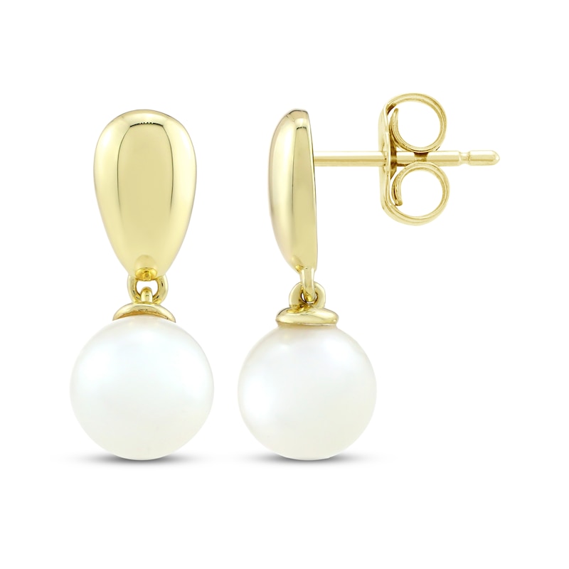 Main Image 3 of STUDIO BY KAY Cultured Pearl Drop Earrings 24K Yellow Gold Vermeil Sterling Silver
