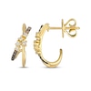 Thumbnail Image 3 of Le Vian Desert Diamonds Crossover J-Hoop Earrings 1/3 ct tw 14K Honey Gold