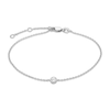 Thumbnail Image 1 of KAY Lab-Grown Diamonds Bezel-Set Round-Cut Solitaire Bracelet 1/8 ct tw Sterling Silver 7.25"