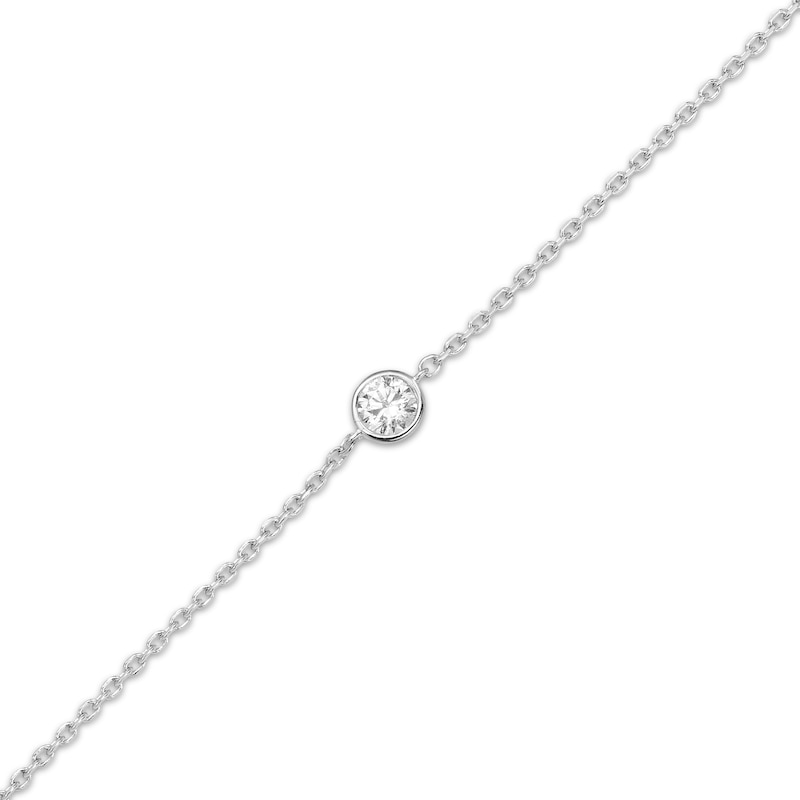 Main Image 2 of KAY Lab-Grown Diamonds Bezel-Set Round-Cut Solitaire Bracelet 1/8 ct tw Sterling Silver 7.25"