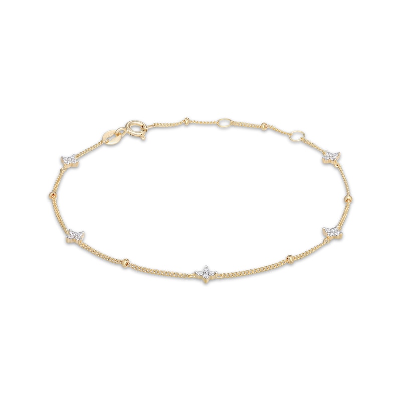 Main Image 1 of Rocksbox The Northstar Lab-Grown Diamond Station Bracelet 1/5 ct tw 24K Yellow Gold Vermeil Sterling Silver 8"