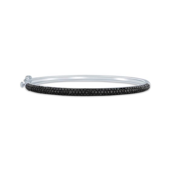 Black Diamond Bangle Bracelet 2 ct tw Sterling Silver