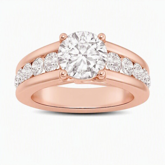 Now + Forever Lab-Grown Diamond Engagement Ring Setting 1 ct tw 14K Rose Gold