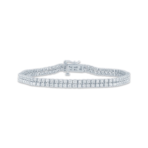 KAY Lab-Grown Diamonds Double-Row Tennis Bracelet 3 ct tw 10K White Gold 7"
