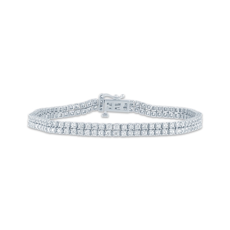 Main Image 1 of KAY Lab-Grown Diamonds Double-Row Tennis Bracelet 3 ct tw 10K White Gold 7"