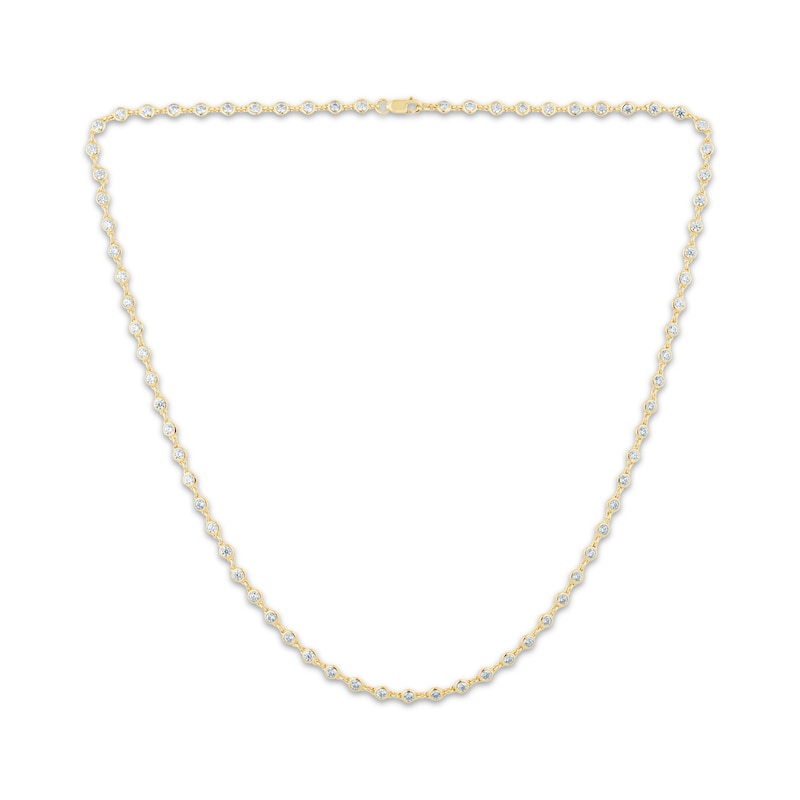 Main Image 1 of KAY Lab-Grown Diamonds Tennis Necklace 4 ct tw 10K Yellow Gold 18"